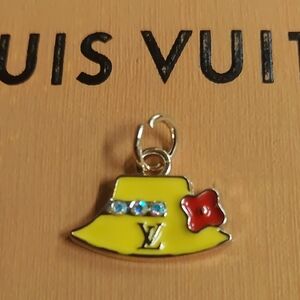 LV Yellow Hat Charm with Red Flower Pendant